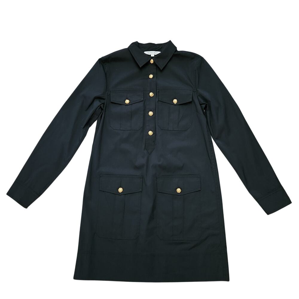 Veronica Beard Black Dress with Gold Buttons